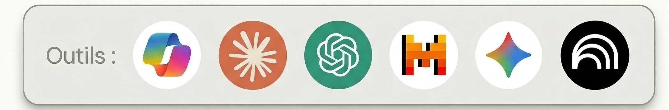 Outils IA : Copilot, ChatGPT, Claude, Gemini, Mistral, NotebookLM